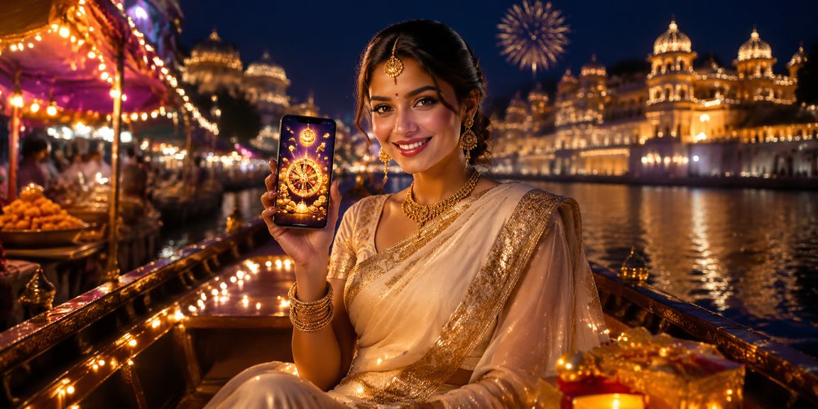 Indian woman playing lottery with traditional attire